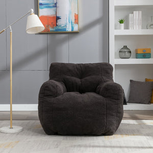 English Elm 010-soft Teddy Upholstered Bean Bag with Memory Foam Fill for Lounge Seating W52753862