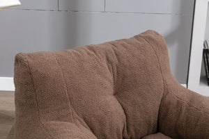 English Elm 010-soft Teddy Upholstered Bean Bag with Memory Foam Fill for Lounge Seating W52753861