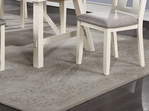 English Elm Dining Gray Upholstered Seat Chairs Set of 2 – Modern Farmhouse White Trim, Clean Lines, 19x24x40" B01163917