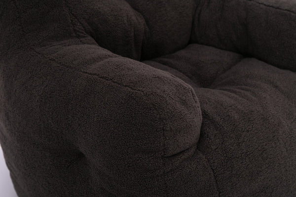 English Elm 010-soft Teddy Upholstered Bean Bag with Memory Foam Fill for Lounge Seating W52753862