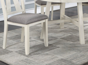 English Elm Dining Gray Upholstered Seat Chairs Set of 2 – Modern Farmhouse White Trim, Clean Lines, 19x24x40" B01163917