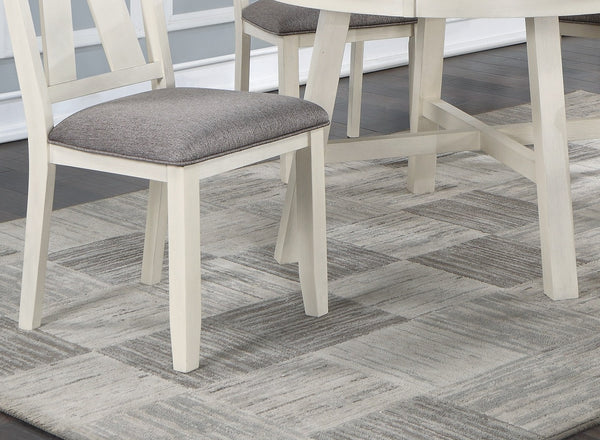 English Elm Dining Gray Upholstered Seat Chairs Set of 2 – Modern Farmhouse White Trim, Clean Lines, 19x24x40" B01163917