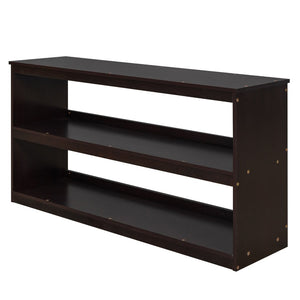 English Elm Low Full Loft Bed with Rolling Desk Storage Cabinet Kids Room Espresso Pine LT000313AAP