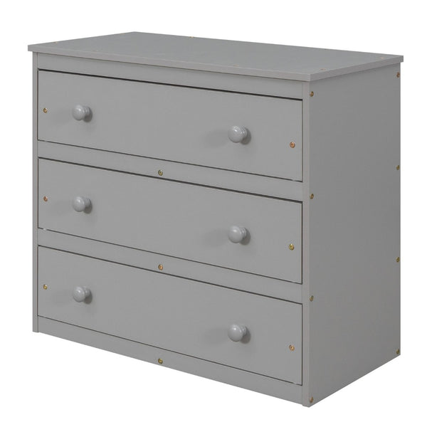 English Elm Low Full Loft Bed with Rolling Desk Storage Cabinet Kids Room Espresso Pine Gray LT000313AAE-1