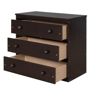English Elm Low Full Loft Bed with Rolling Desk Storage Cabinet Kids Room Espresso Pine LT000313AAP-1