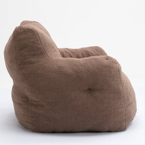 English Elm 010-soft Teddy Upholstered Bean Bag with Memory Foam Fill for Lounge Seating W52753861