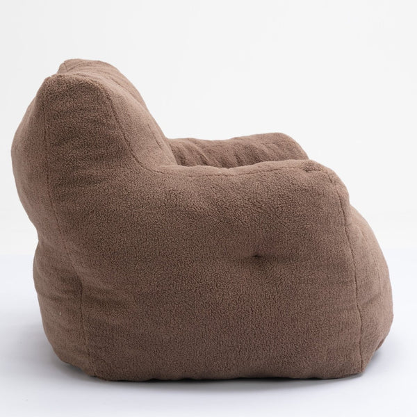 English Elm 010-soft Teddy Upholstered Bean Bag with Memory Foam Fill for Lounge Seating W52753861