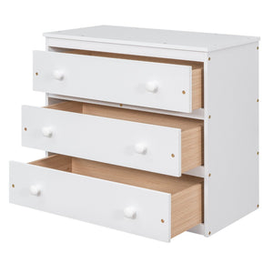 English Elm Low Full Loft Bed with Rolling Desk Storage Cabinet Kids Room Espresso Pine White LT000313AAK-1