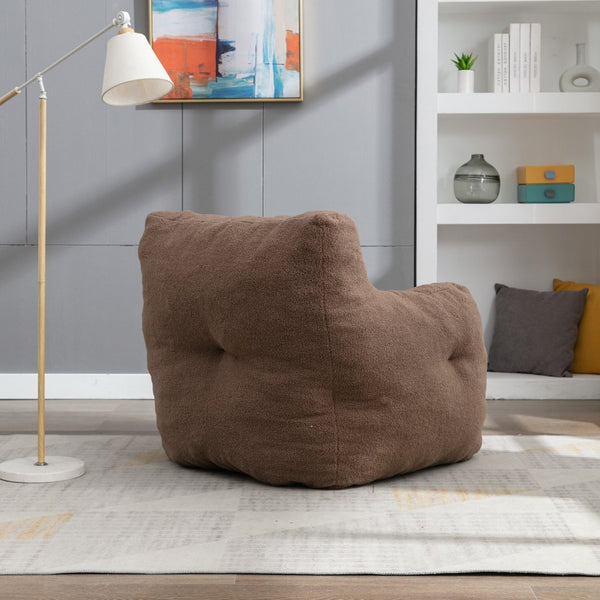 English Elm 010-soft Teddy Upholstered Bean Bag with Memory Foam Fill for Lounge Seating W52753861