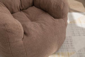 English Elm 010-soft Teddy Upholstered Bean Bag with Memory Foam Fill for Lounge Seating W52753861