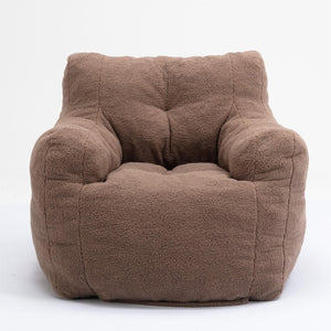 English Elm 010-soft Teddy Upholstered Bean Bag with Memory Foam Fill for Lounge Seating W52753861
