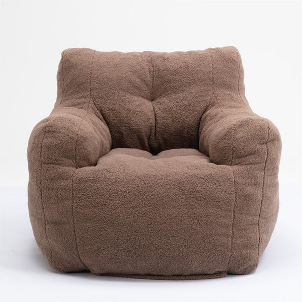 English Elm 010-soft Teddy Upholstered Bean Bag with Memory Foam Fill for Lounge Seating W52753861