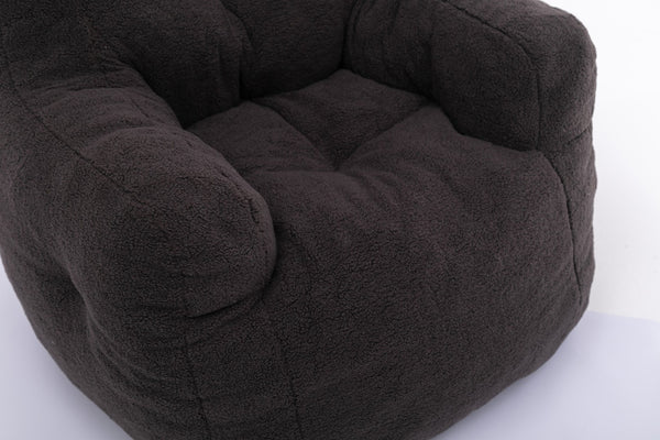 English Elm 010-soft Teddy Upholstered Bean Bag with Memory Foam Fill for Lounge Seating W52753862