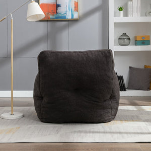 English Elm 010-soft Teddy Upholstered Bean Bag with Memory Foam Fill for Lounge Seating W52753862