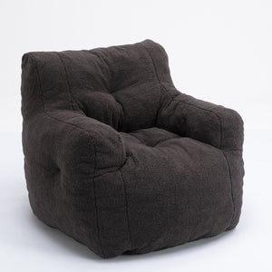 English Elm 010-soft Teddy Upholstered Bean Bag with Memory Foam Fill for Lounge Seating W52753862
