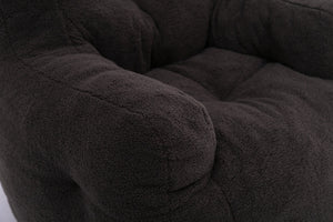 English Elm 010-soft Teddy Upholstered Bean Bag with Memory Foam Fill for Lounge Seating W52753862