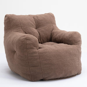 English Elm 010-soft Teddy Upholstered Bean Bag with Memory Foam Fill for Lounge Seating W52753861