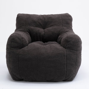 English Elm 010-soft Teddy Upholstered Bean Bag with Memory Foam Fill for Lounge Seating W52753862