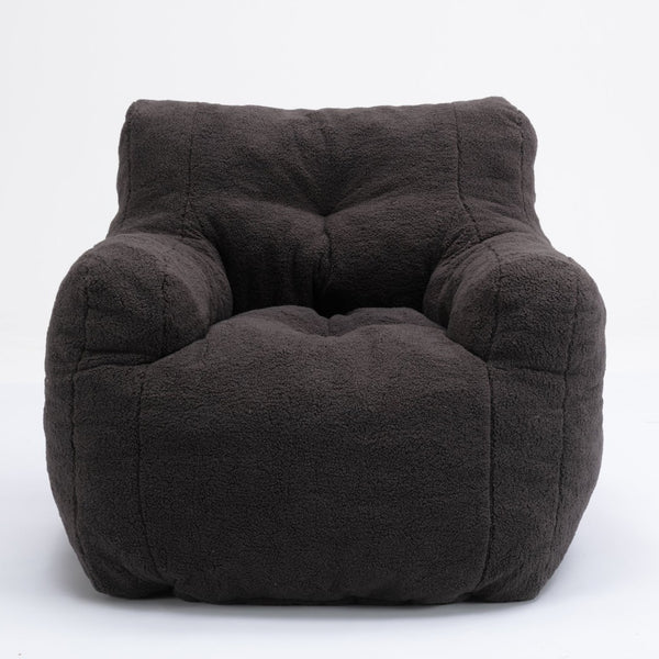English Elm 010-soft Teddy Upholstered Bean Bag with Memory Foam Fill for Lounge Seating W52753862