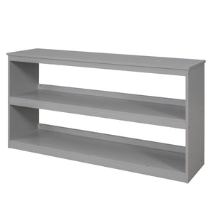English Elm Low Full Loft Bed with Rolling Desk Storage Cabinet Kids Room Espresso Pine Gray LT000313AAE-1