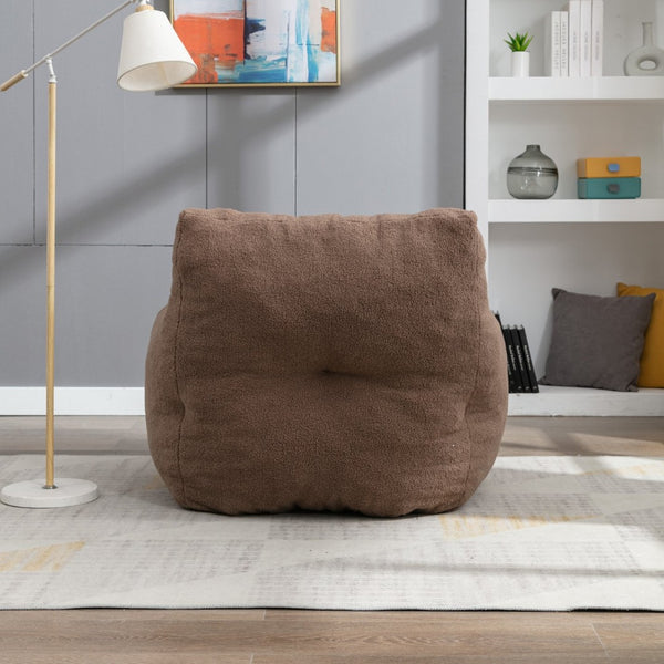 English Elm 010-soft Teddy Upholstered Bean Bag with Memory Foam Fill for Lounge Seating W52753861