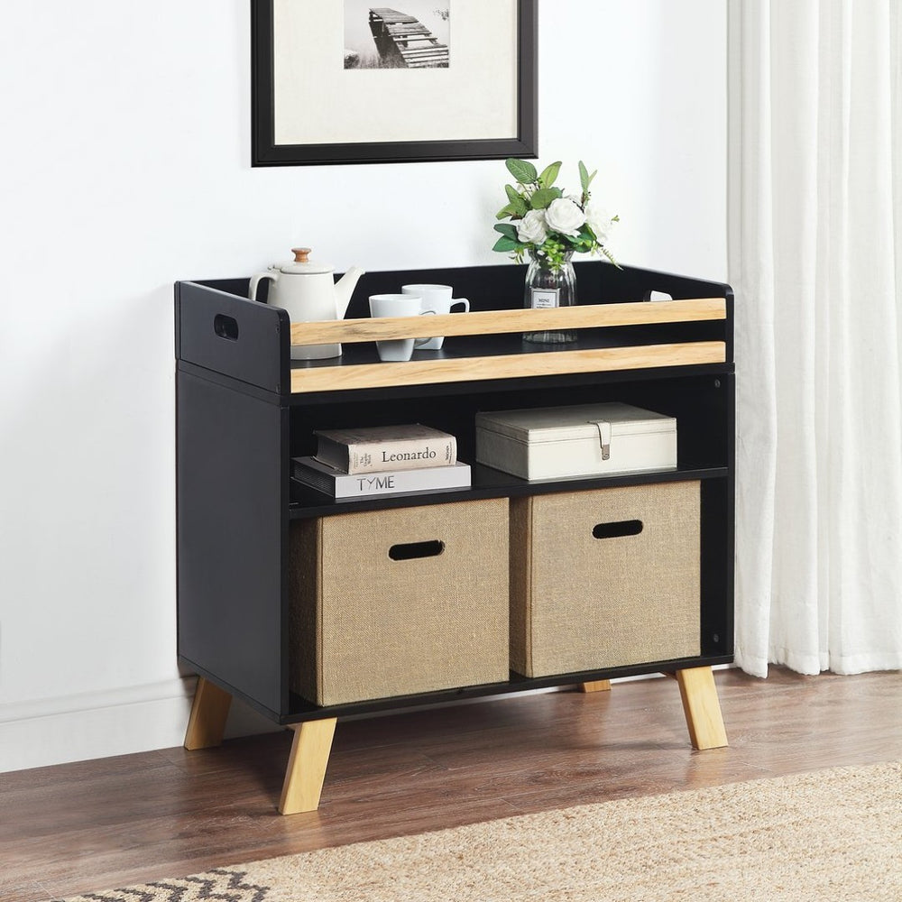 English Elm Livia Convertible Changing Table with Removable Tray Modern Nursery Storage Furniture Black B02263766