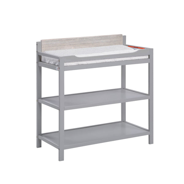 English Elm Hayes Nursery Changing Table Open Storage Two Tone Wood Finish Modern Farmhouse Gray B02263745