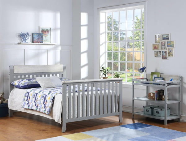 English Elm Hayes Convertible Crib with Two Tone Wood Frame for Modern Farmhouse Nursery B02263742