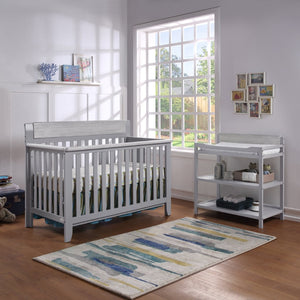 English Elm Hayes Convertible Crib with Two Tone Wood Frame for Modern Farmhouse Nursery B02263742