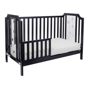 English Elm Celeste Convertible Crib with Star Etched Acrylic Panels for a Modern Nursery Black B02263633