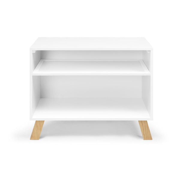 English Elm Livia Convertible Changing Table with Removable Tray Modern Nursery Storage Furniture White B02263765