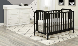 English Elm Celeste Convertible Crib with Star Etched Acrylic Panels for a Modern Nursery Black B02263633