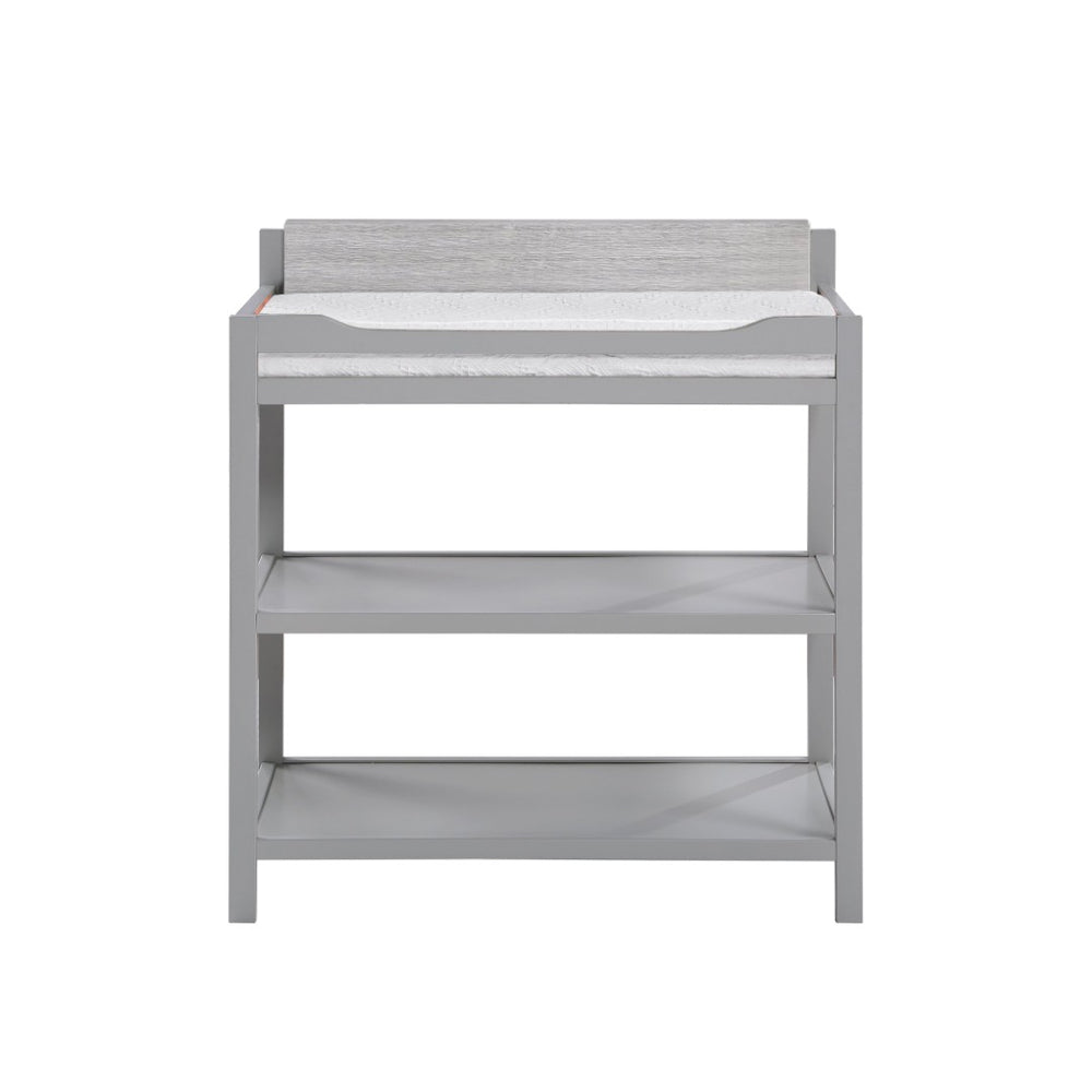 English Elm Hayes Nursery Changing Table Open Storage Two Tone Wood Finish Modern Farmhouse Gray B02263745