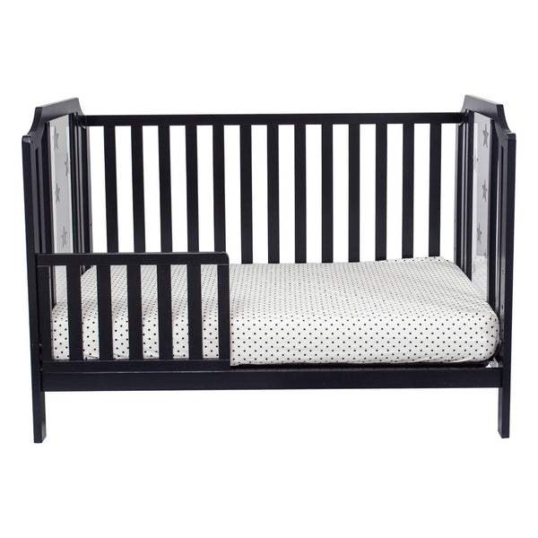 English Elm Celeste Convertible Crib with Star Etched Acrylic Panels for a Modern Nursery Black B02263633