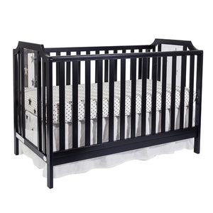 English Elm Celeste Convertible Crib with Star Etched Acrylic Panels for a Modern Nursery Black B02263633