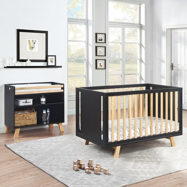 English Elm Livia Convertible Island Crib with Adjustable Mattress Height for Modern Nurseries B02278812