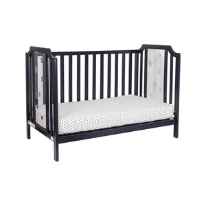 English Elm Celeste Convertible Crib with Star Etched Acrylic Panels for a Modern Nursery Black B02263633