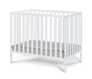 English Elm Palmer Convertible Mini Crib with Mattress Pad Compact Nursery Infant Sleeping White B02263648