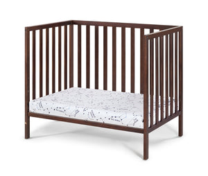 English Elm Palmer Convertible Mini Crib with Mattress Pad Compact Nursery Infant Sleeping Espresso B02263646