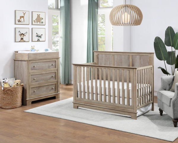 English Elm Grayson Rustic Alpine Nursery Changing Station with Raised Rails and Weathered Finish B02263755