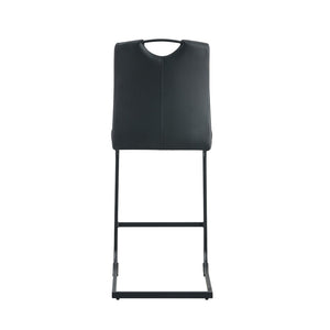 English Elm Black Faux Leather Counter Barstools with Footrest and Handle Set of 2 Modern W24154186