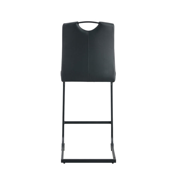 English Elm Black Faux Leather Counter Barstools with Footrest and Handle Set of 2 Modern W24154186