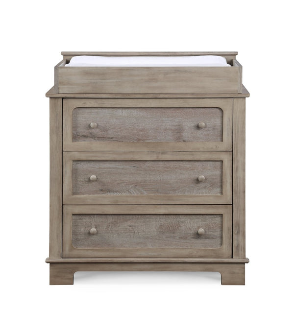 English Elm Grayson Rustic Alpine Nursery Changing Station with Raised Rails and Weathered Finish B02263755