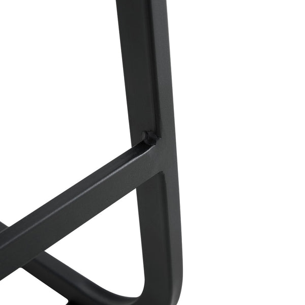 English Elm Black Faux Leather Counter Barstools with Footrest and Handle Set of 2 Modern W24154186
