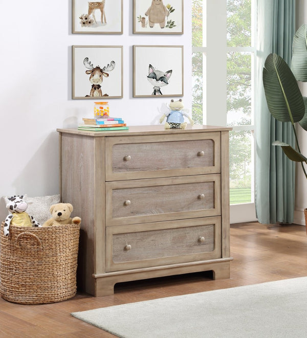 English Elm Grayson 3 Drawer Nursery Dresser with Rustic Alpine Finish and Changing Station Top B02263759