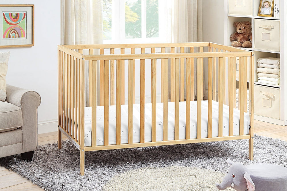 English Elm Palmer Convertible Island Crib Solid Wood Nursery Toddler Bed with 360 Degree Access Natural B02263643