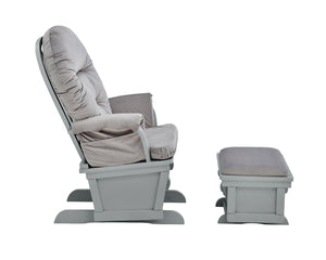 English Elm Madison Glider Ottoman Set Plush Upholstered Nursery Chair with Ball Bearing Smooth Glide Gray B02263778