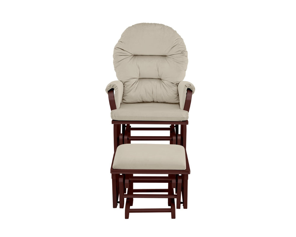 English Elm Madison Glider Ottoman Set Plush Upholstered Nursery Chair with Ball Bearing Smooth Glide Espresso B02263777