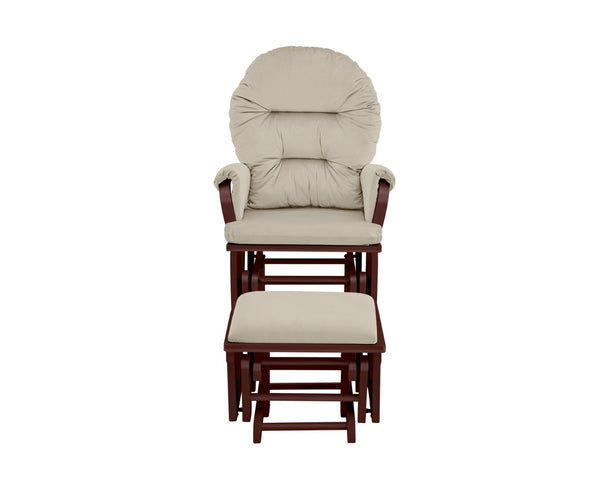 English Elm Madison Glider Ottoman Set Plush Upholstered Nursery Chair with Ball Bearing Smooth Glide Espresso B02263777
