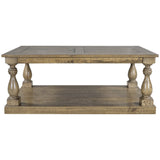 English Elm Rustic Floor Shelf Coffee Table With Storage,Solid Pine Wood (As Same As Wf287269Aad)